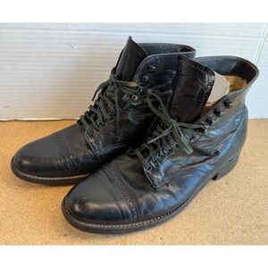 Vintage‎ Womens Sz 6 D Churchill England Custom Black Leather Boots 355201